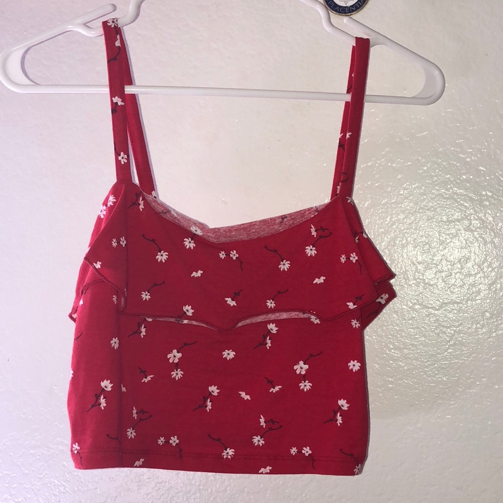 ME TO WE  brand Red floral crop top